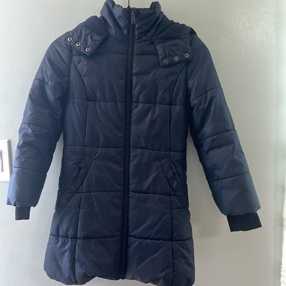Calvin Klein Other - Calvin Klein Youth, Navy Blue,Zip-Up Hooded Puffer Coat Jacket SizeSmall/Petite